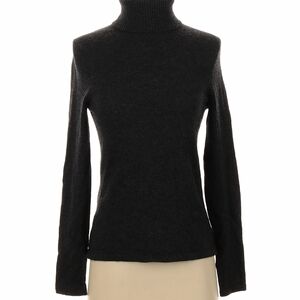 100% Cashmere Women's dark grey Turtleneck Sweater